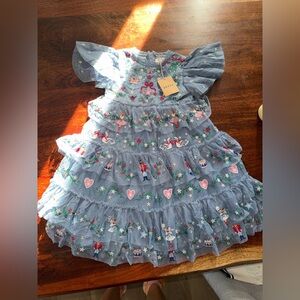 Embroidered Tulle Ruffle Dress
Stormbolt Blue Embroidery